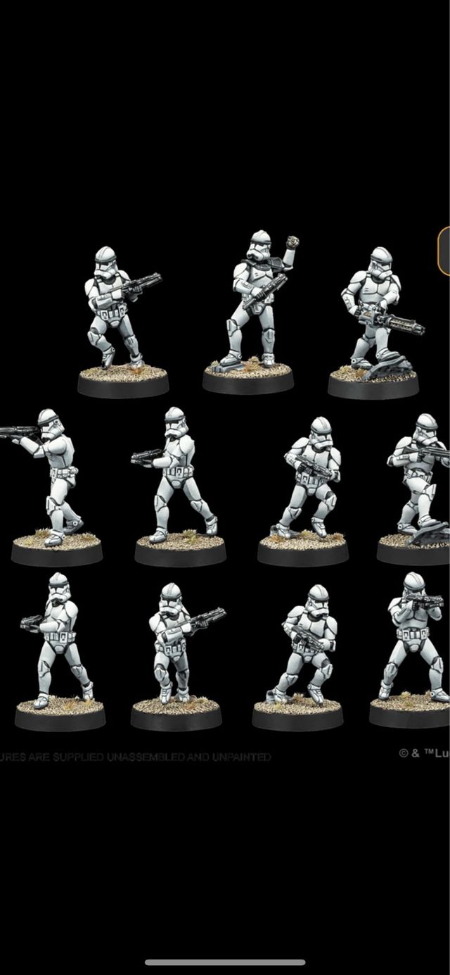 Star Wars Legion: 11 Soldados Clon+cartas sin caja