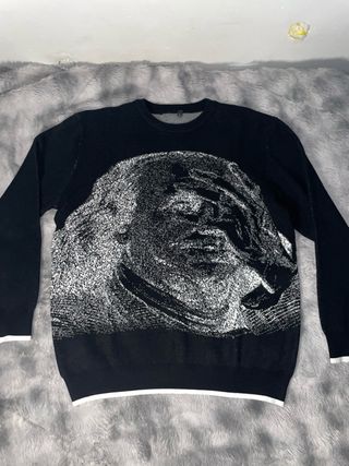 Jersey Negro Estampado Top