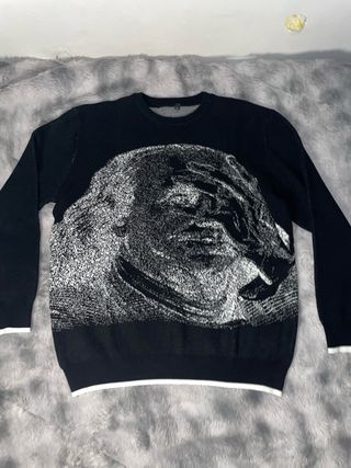 Jersey Negro Estampado Top