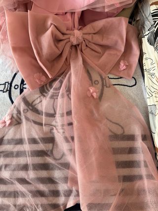 Vestido de XV años rosa con flores