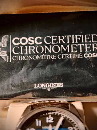 Longines Spirit Automático Esfera Negra Correa Mar