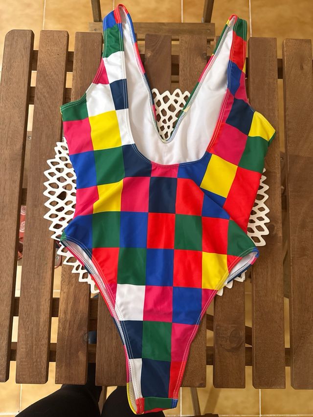 Bañador Retro Multicolor con Cinturón