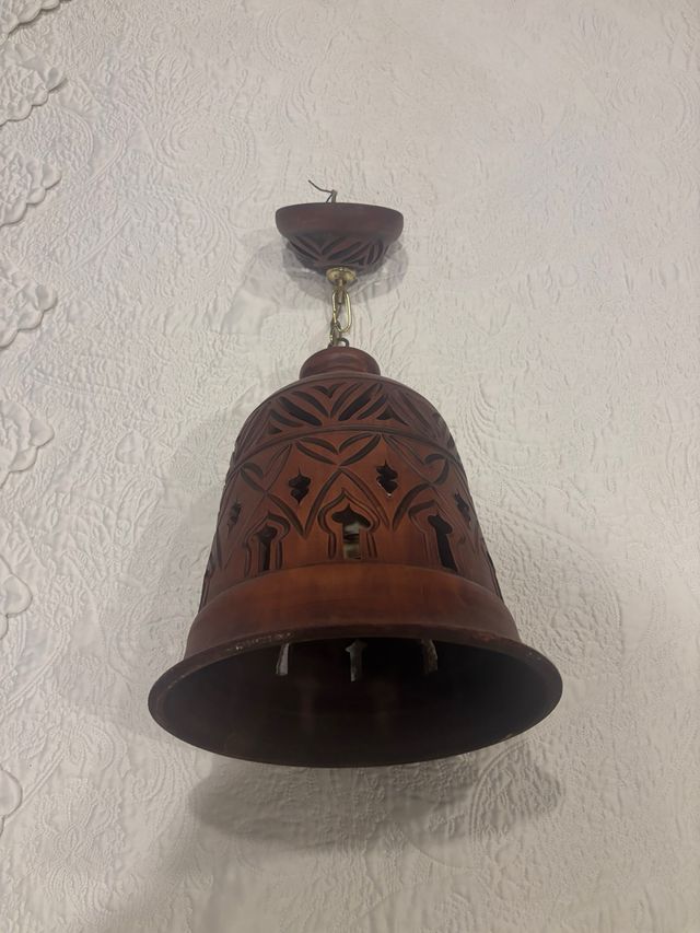 Lámpara colgante de barro artesanal