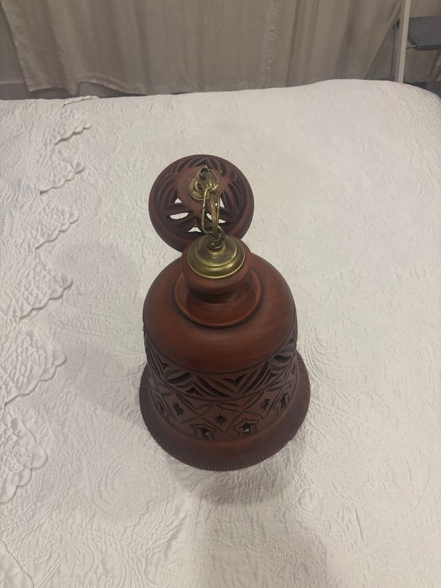 Lámpara colgante de barro artesanal