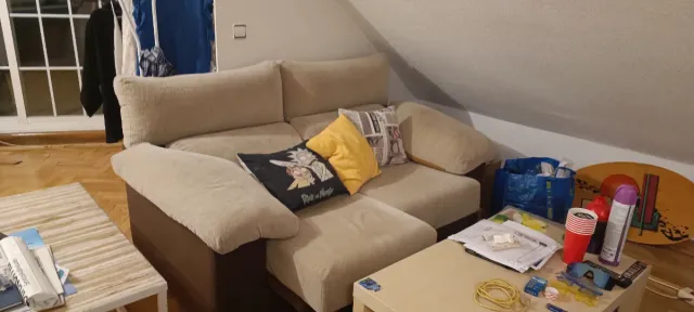 Conjunto salón (Sofá, mesa centro, puf y mesa TV)