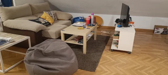 Conjunto salón (Sofá, mesa centro, puf y mesa TV)