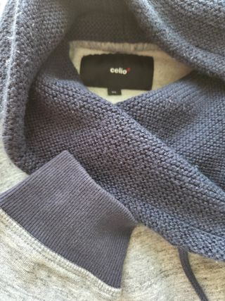 Sudadera Celio XL cuello alto gris y negro