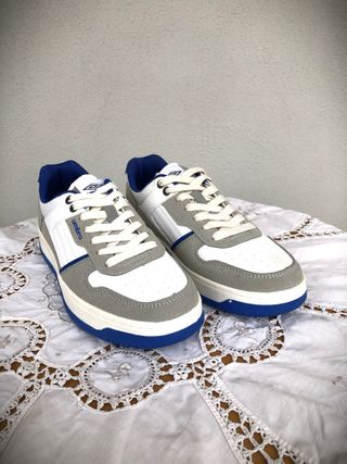 Scarpe Umbro Camoscio Grigio Blu Bianco Tg 40