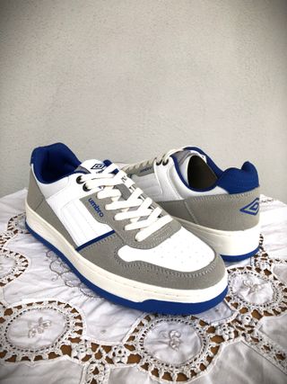 Scarpe Umbro Camoscio Grigio Bianco Blu Tg 41