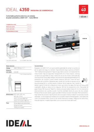 Guillotina Semiautomática IDEAL 4350