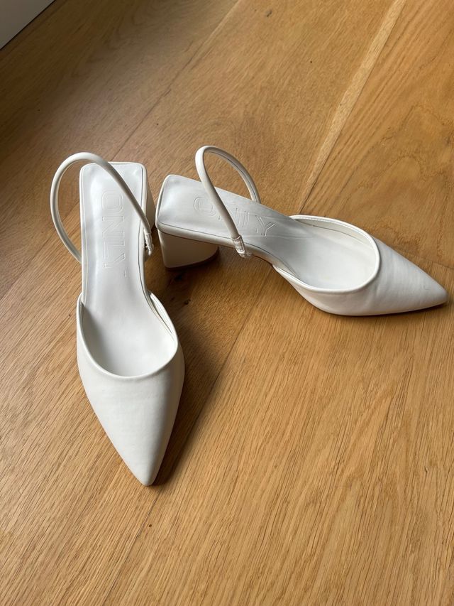 ONLY Tacones Slingback Blancos