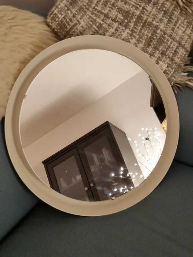 Espejo redondo blanco con luces LED