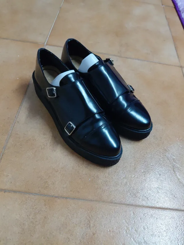 Zapatos mujer Marypaz Talla 38 Doble Hebilla Negro