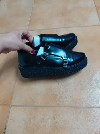 Zapatos mujer Marypaz Talla 38 Doble Hebilla Negro