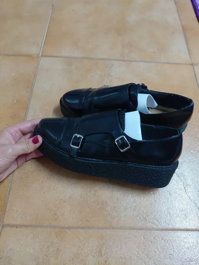 Zapatos mujer Marypaz Talla 38 Doble Hebilla Negro