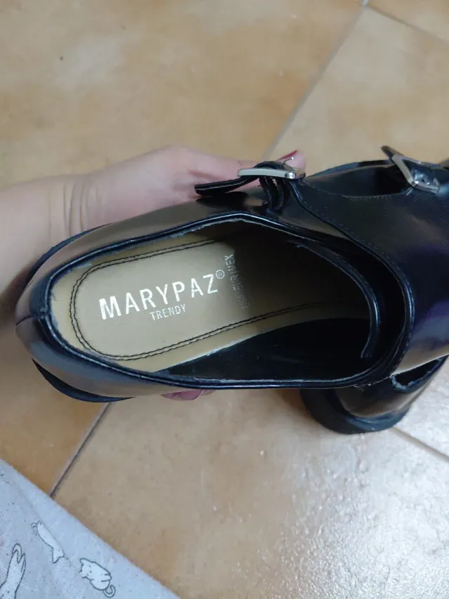 Zapatos mujer Marypaz Talla 38 Doble Hebilla Negro