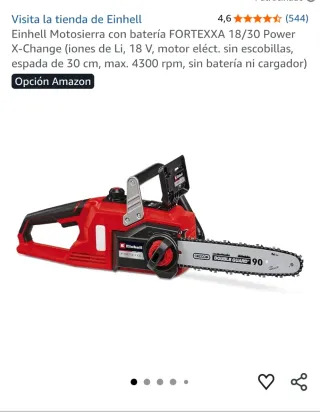 Motosierra Einhell Fortexxa 18/30 Batería