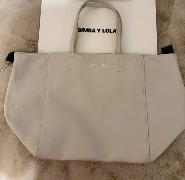 Bolsa shopper Bimba y Lola em couro cor pedra