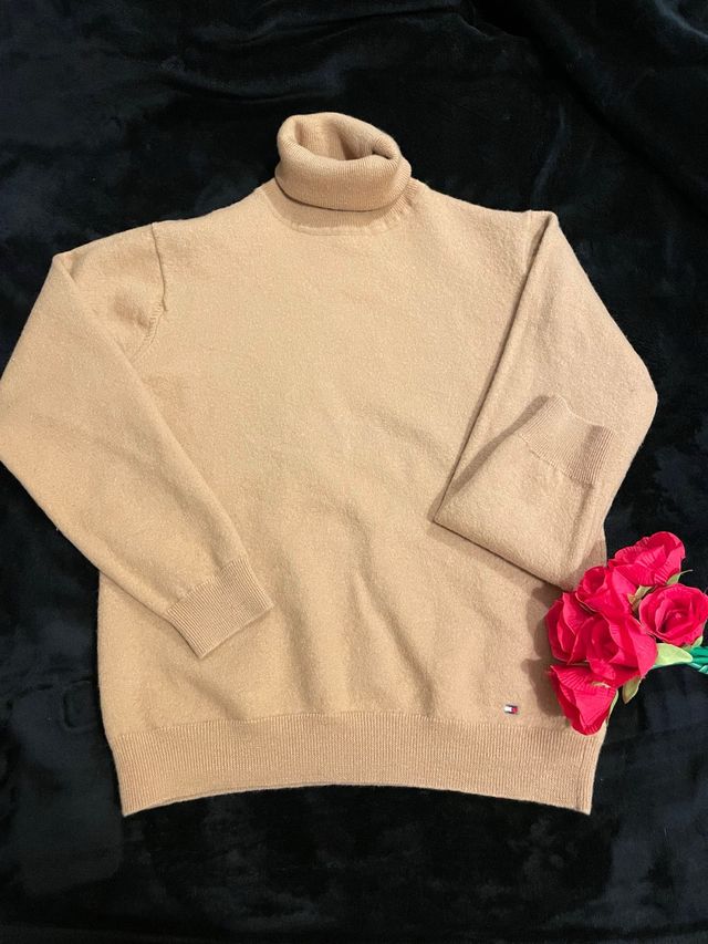 Jersey Tommy Hilfiger Beige Cuello Alto Mujer