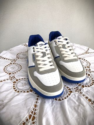 Scarpe Umbro 43 Camoscio Blu Grigio Bianco