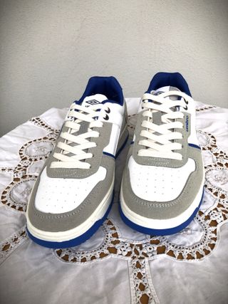 Scarpe Umbro 43 Camoscio Blu Grigio Bianco