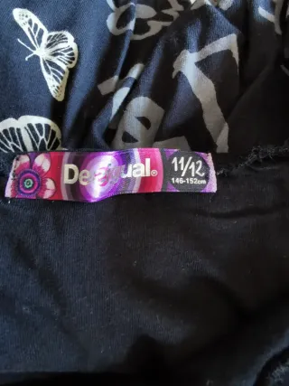 Falda Desigual Niña Negra Estampada