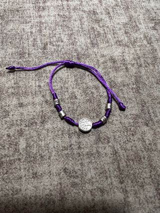 Pulsera árbol de la vida morada y plateada
