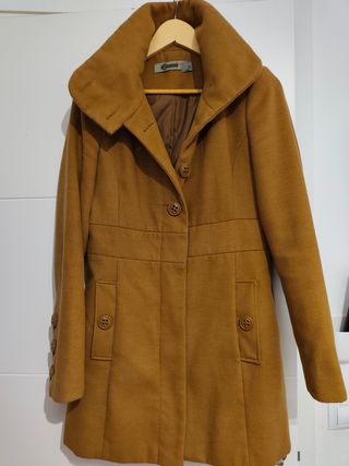 Abrigo paño marrón talla M