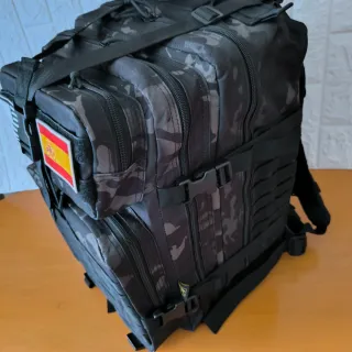 Mochila Táctica Militar Camuflaje Negra Senderismo