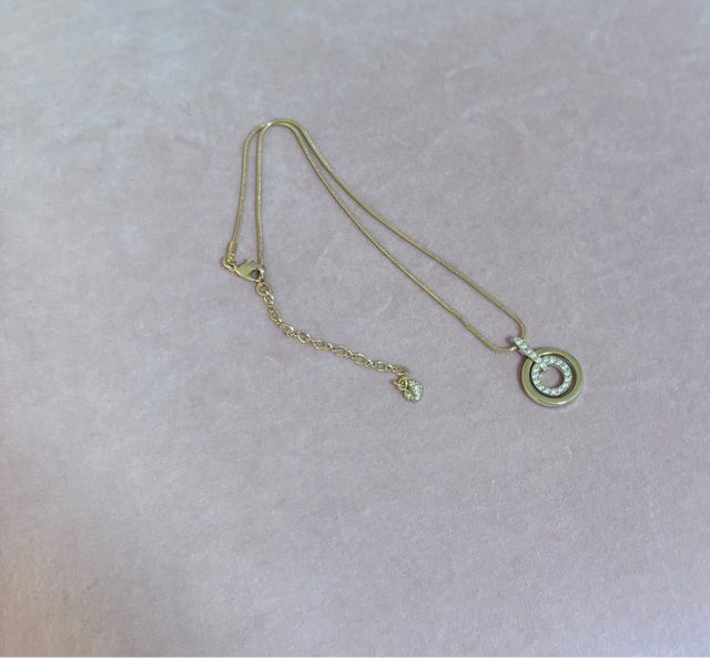 Collar Swarovski Dorado Doble Aro