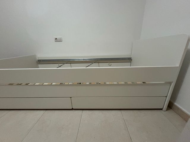 Cama nido niño blanca 90x200 con somier