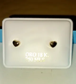 Pendientes Bebé Corazón Oro 18K 750 MLS