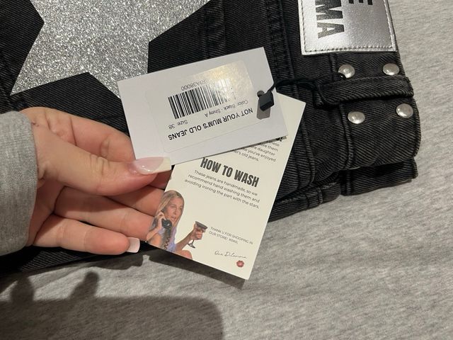 Pantalones ONE DILEMA negros estrellas plata