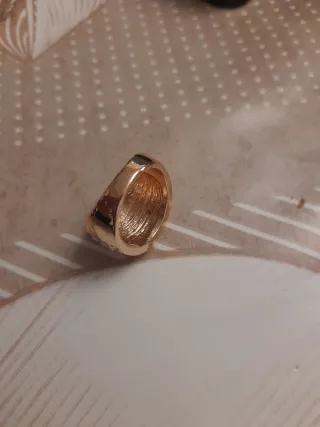 Anillo dorado y blanco acero quirúrgico talla 18