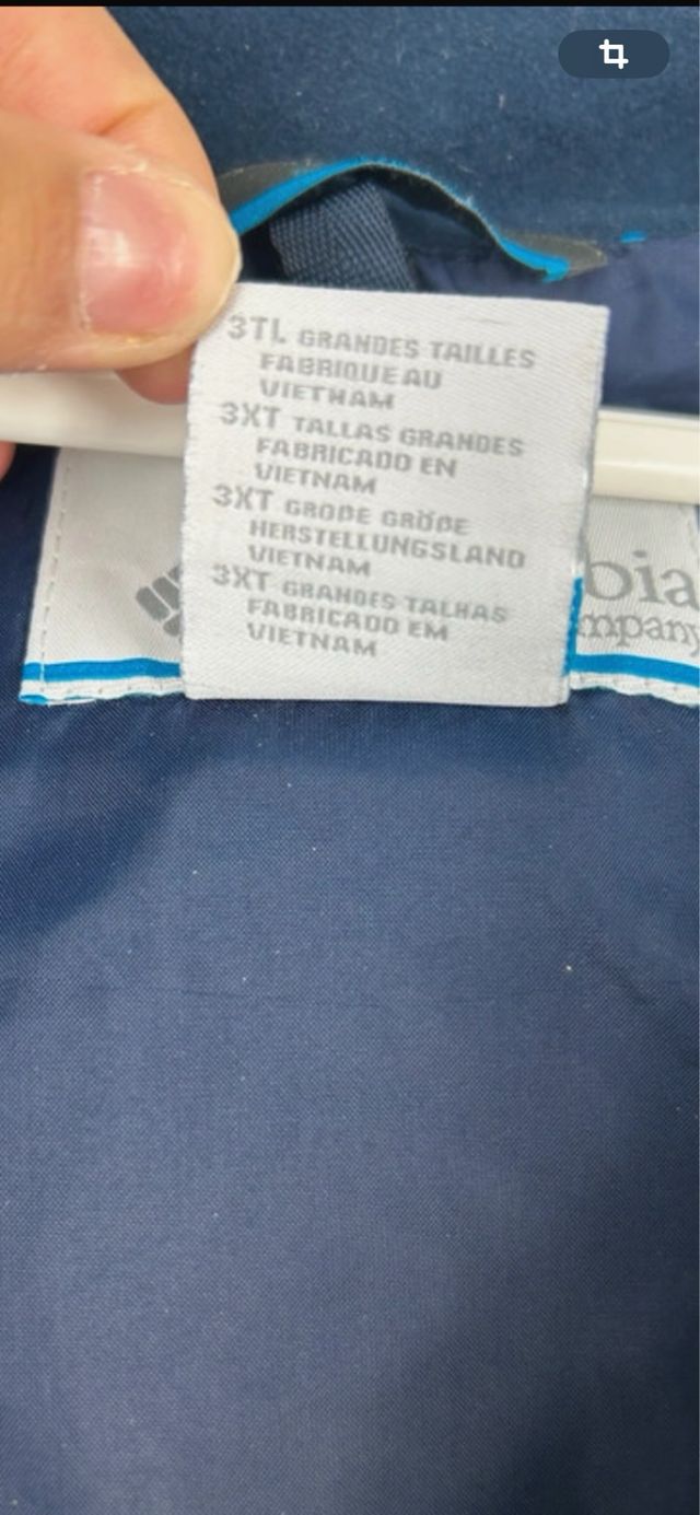 Chaqueta Columbia Impermeable Azul Marino y Azul