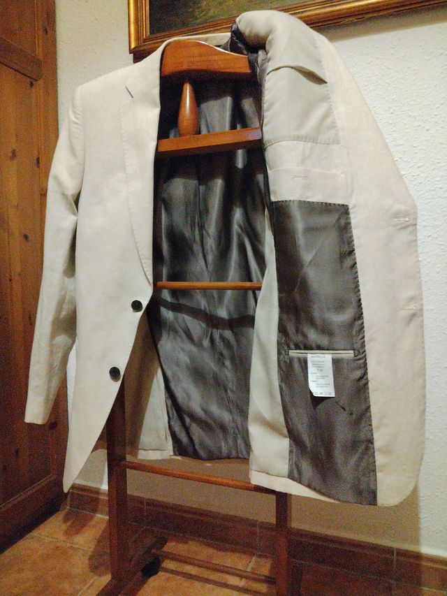Traje MACSON Beige Algodón Lino Talla 50