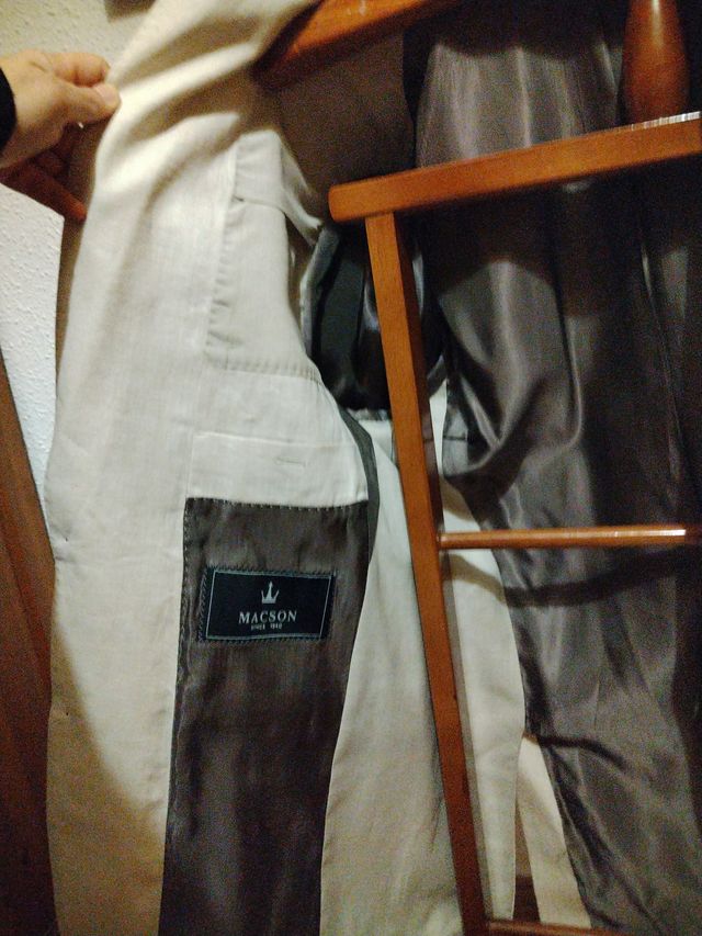 Traje MACSON Beige Algodón Lino Talla 50