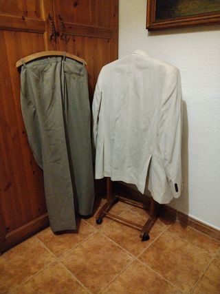 Americana MACSON Beige Algodón Lino Talla 50