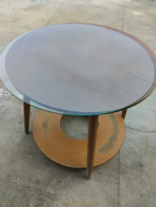 Mesa redonda extensible madera y metal