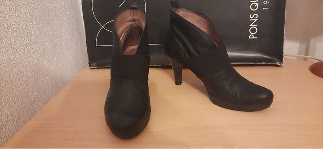 Botines de piel negros talla 38
