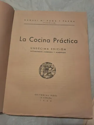 Libro antiguo La cocina práctica, de Picadillo