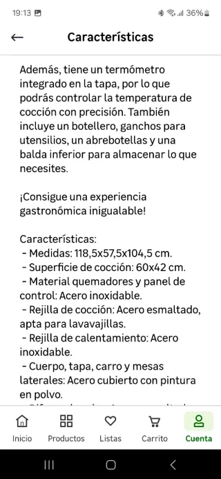 Barbacoa - Parrilla a gas 3 quemadores