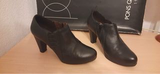 Botines de piel negros talla 38