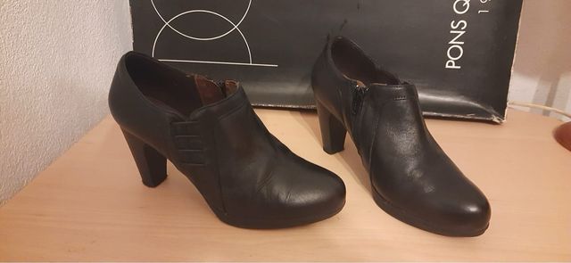 Botines de piel negros talla 38