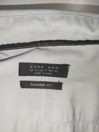 Camisa Zara azul claro hombre