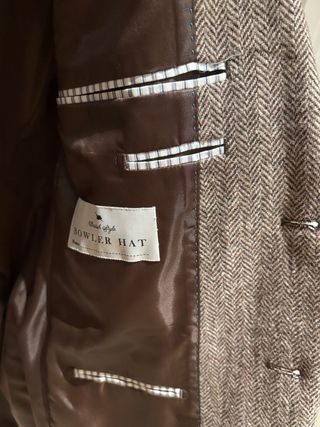 Americana espiguilla beige y marrón