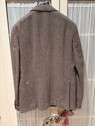 Americana espiguilla beige y marrón