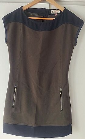 Vestido Chocolate y Negro Talla M