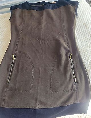 Vestido Chocolate y Negro Talla M