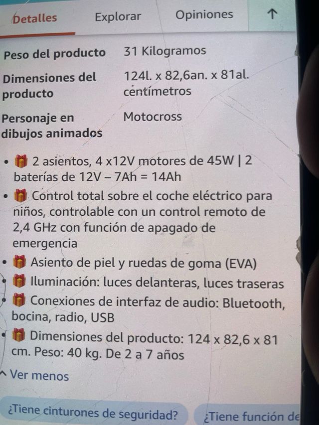 Buggy eléctrico azul UTV-MX 12V de dos plazas